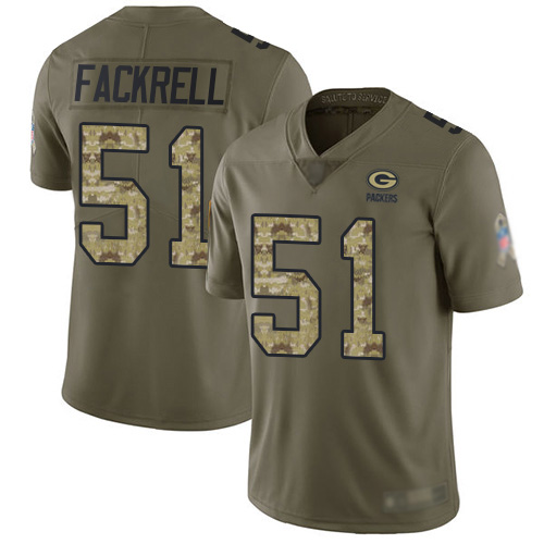 Green Bay Packers Limited Olive Camo Men #51 Fackrell Kyler Jersey Nike NFL 2017 Salute to Service